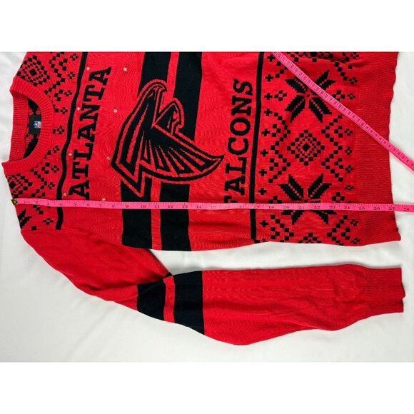 NWT NFL Licensed Men's Atlanta Falcons Red/Black Light Up Ugly Sweater Size Smal - Picture 10 of 10